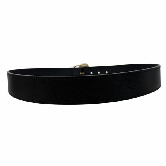 Toteme Swirl Leather Belt Black Gold Buckle Size 90cm/ 35\